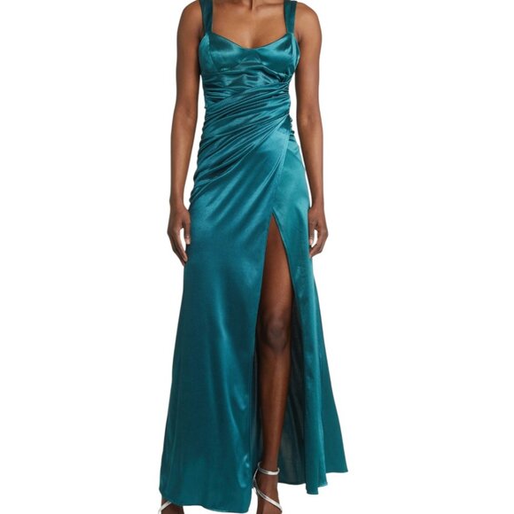 ASOS Dresses & Skirts - ASOS Design High Slit Satin Cocktail Dress